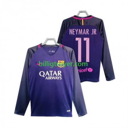 Billige Fotballdrakter FC Barcelona Neymar JR 11 2016 2017 Retro Bortedraktsett Langermet